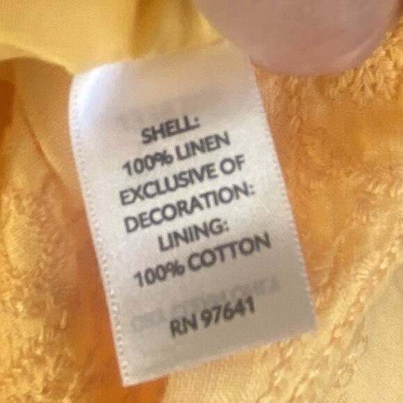 🧡 J Jill Womens 10–12 Orange Linen Sleeveless Pintuck Embroidered Dress 🧡 - Picture 11 of 12